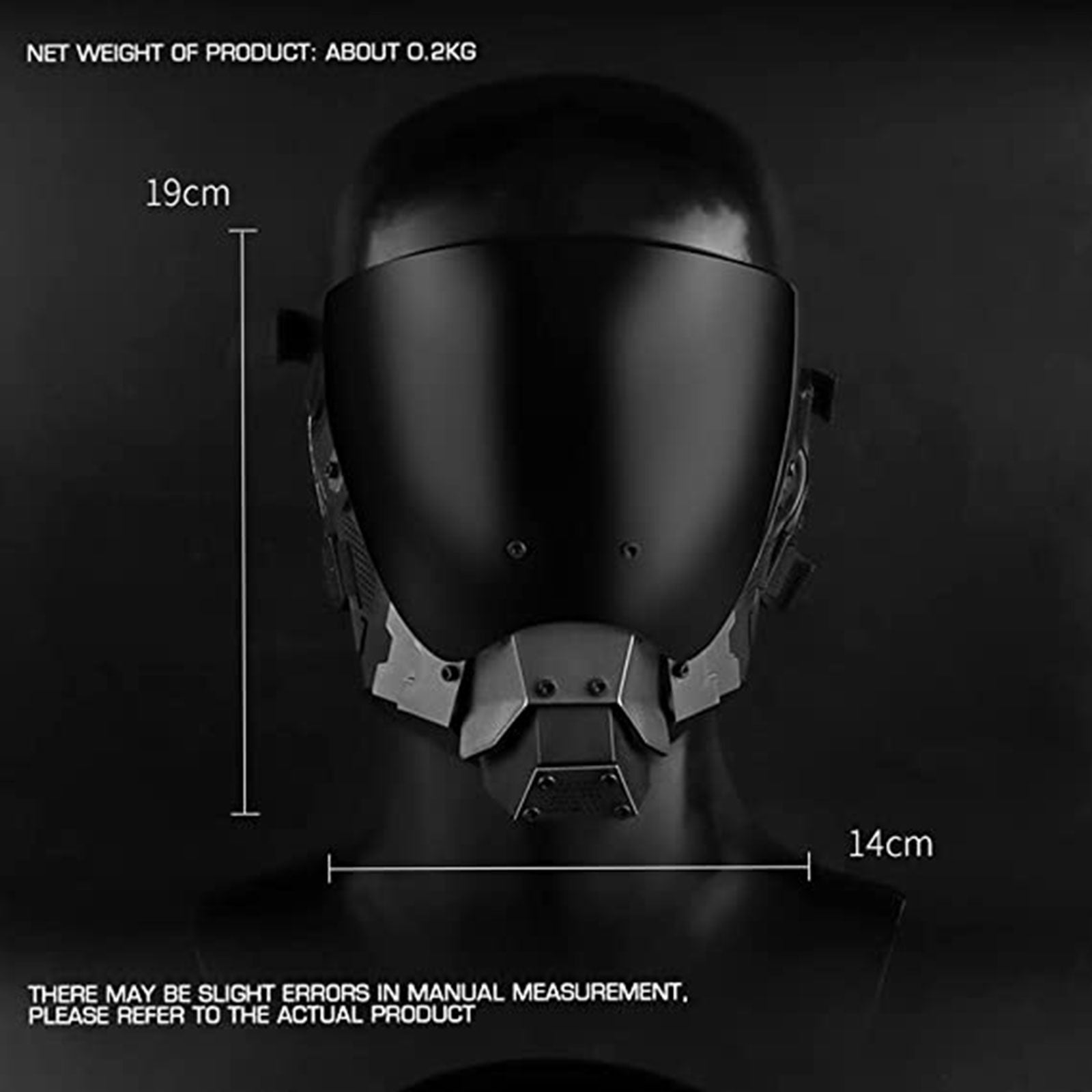 JAUPTO Punk Mask Helmet Cosplay for Men and Women, Futuristic Punk Techwear, Halloween Cosplay Fit Party Music Festival Accessories with Light