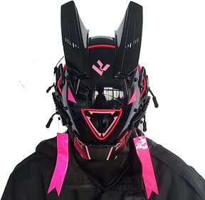 JAUPTO Punk Mask Cosplay for Men Women, LED Triangle Light Mask Cosplay Halloween Fit Party Music Festival Accessories
