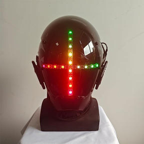 JAUPTO CyberPunk Mask Cosplay for Men, Multicolor LED Light Mask Cosplay Halloween Fit Party Music Festival Accessories