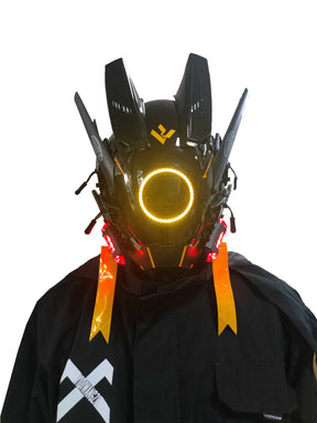 Cyberpunk Mask Helmet Cosplay for Men, Futuristic Punk Techwear, Halloween Cosplay Fit Party Music Festival Accessories