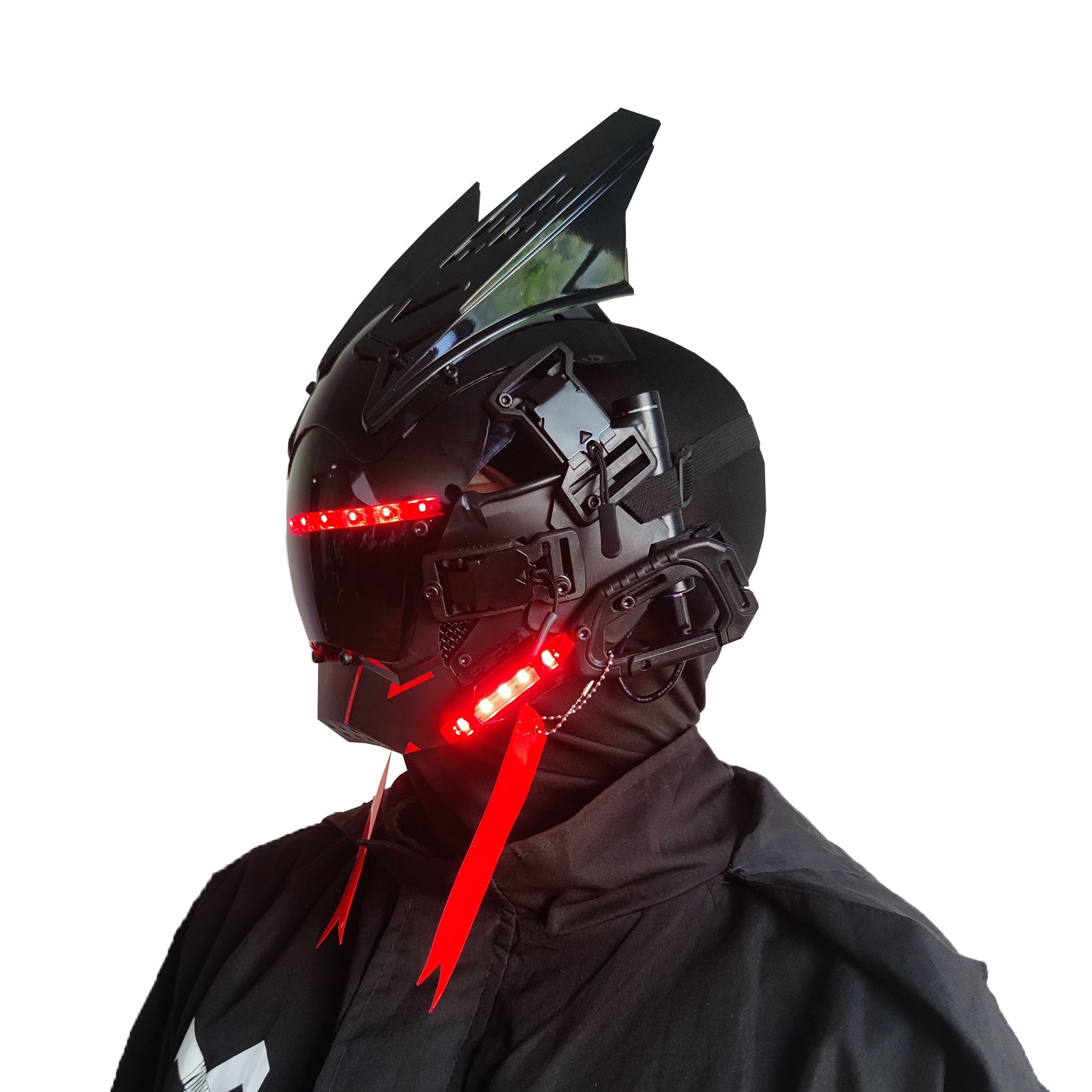 Cyberpunk Helmet Mask Glowing Halloween Helmet Cosplay Cyberpunk Costume  Helmet